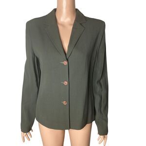 Vintage Yacab Blazer Womens 9 Forest Green 2 Button Juniors